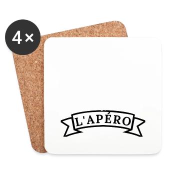 J'aime la moto et L'apero - Dessous de verre (lot de 4) - blanc - Devant