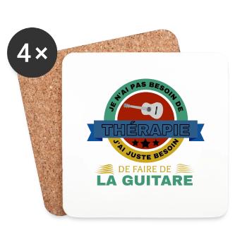 Guitare - Dessous de verre (lot de 4) - blanc - Devant
