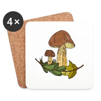 Pilze - Untersetzer (4er-Set) - Weiß - Vorne