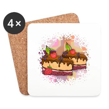Gâteaux - Dessous de verre (lot de 4) - blanc - Devant