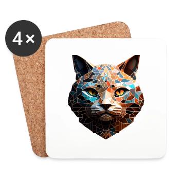 Cat, Cat Owner, Siamese Cat, Domestic Cat, Kitten - Coasters (set of 4) - white - Front