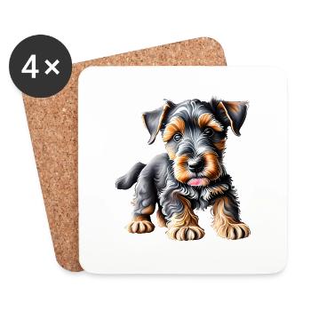 Yorkshire Terrier Chien Propriétaire Chien Chiot - Dessous de verre (lot de 4) - blanc - Devant