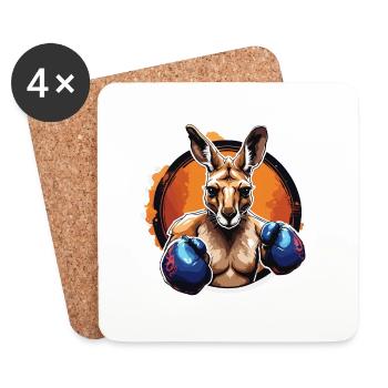 Kangaroo / Animal / Australia / Marsupial / Outback - Coasters (set of 4) - white - Front