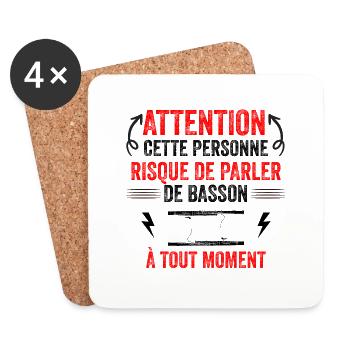 risque de parler de basson à tout moment - Dessous de verre (lot de 4) - blanc - Devant