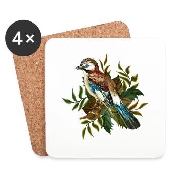Bunter Vogel - Untersetzer (4er-Set) - Weiß - Vorne