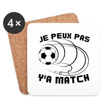 Je peux pas y'a match - Dessous de verre (lot de 4) - blanc - Devant