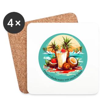 Amateurs de pina colada - Dessous de verre (lot de 4) - blanc - Devant