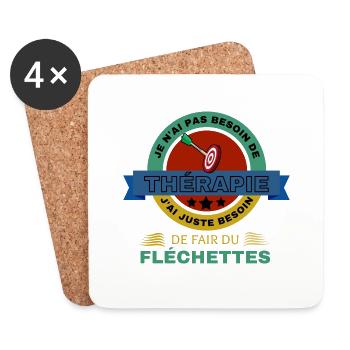 FLÉCHETTES - Dessous de verre (lot de 4) - blanc - Devant