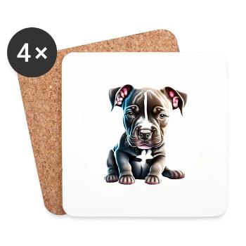 Staffordshire Bullterrier Hundebesitzer Hund Hunde - Untersetzer (4er-Set) - Weiß - Vorne