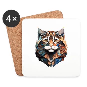 Maine Coon Katze Kätzchen Kater Katzenbesitzer - Untersetzer (4er-Set) - Weiß - Vorne