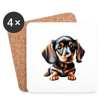 Dachshund Hund Dackelwelpe Hundehalter Hunde - Untersetzer (4er-Set) - Weiß - Vorne