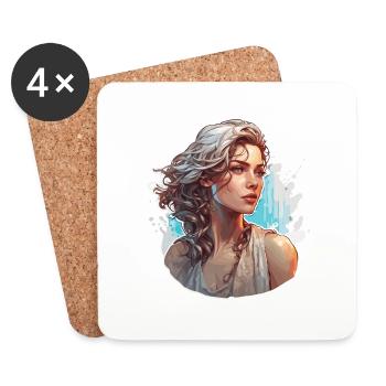 Woman / Lady / Blonde / Pretty / Feminine / Female - Coasters (set of 4) - white - Front
