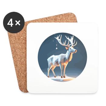 Rennes Low Poly Noël - Dessous de verre (lot de 4) - blanc - Devant