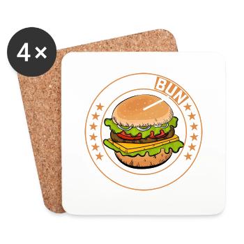 Vous êtes Bun Dans Un Million De Petits Pains À La Viande Nourriture Hamburger - Dessous de verre (lot de 4) - blanc - Devant