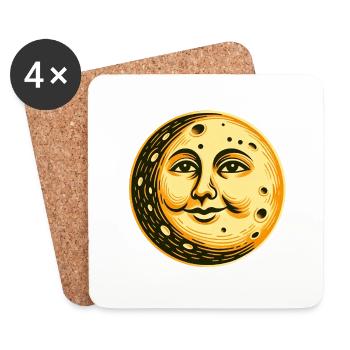 Mond - Untersetzer (4er-Set) - Weiß - Vorne