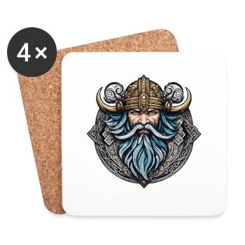 Viking Odin Thor Valhalla - Coasters (set of 4) - white - Front