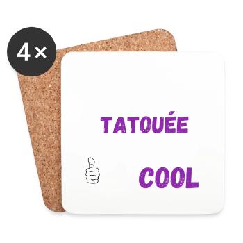 Mamie tatouee - Dessous de verre (lot de 4) - blanc - Devant
