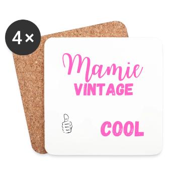 Mamie vintage - Dessous de verre (lot de 4) - blanc - Devant