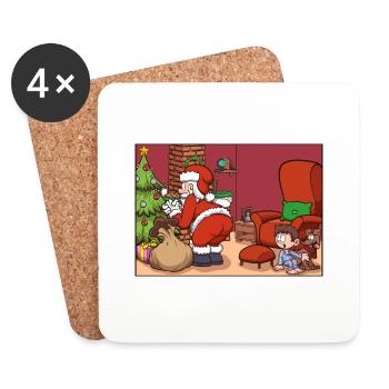 Der Weihnachtsmann wird an Heiligabend erwischt - Untersetzer (4er-Set) - Weiß - Vorne