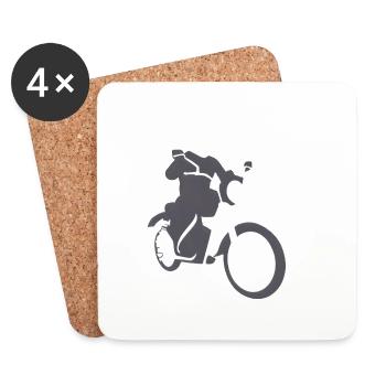 Motorcycle Motorcyclist Motorbike Fan Motorcross - Coasters (set of 4) - white - Front