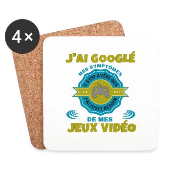 JEUX vidéo - Dessous de verre (lot de 4) - blanc - Devant