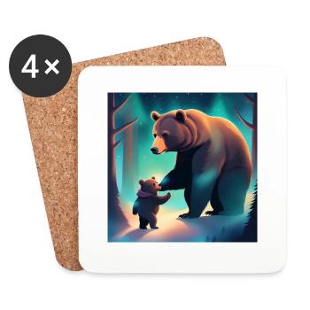 Mama and Baby Bear - Coasters (set of 4) - white - Front
