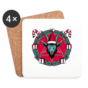 Goat Christmas Symbol - Coasters (set of 4) - white - Front