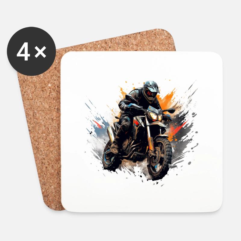 Revolutionäre Rides Das ultimative Motorrad Design - Untersetzer (4er-Set) - Weiß