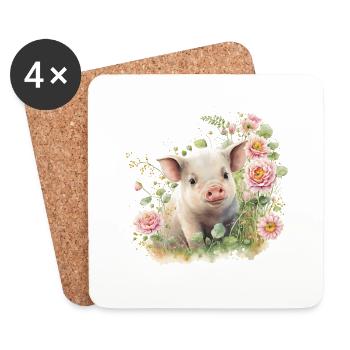 PIG - Coasters (set of 4) - white - Front