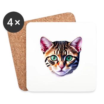 Domestic Cat, Cat, Cat Owner, Siamese Cat, Kitten - Coasters (set of 4) - white - Front