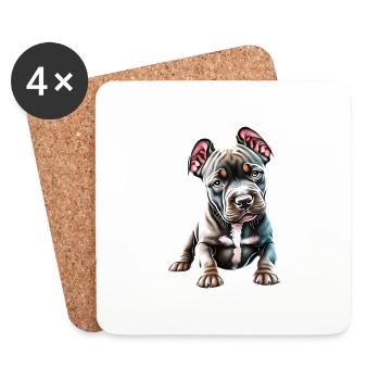 Staffordshire Bull Terrier Dogs Dog Owners Dog - Coasters (set of 4) - white - Front