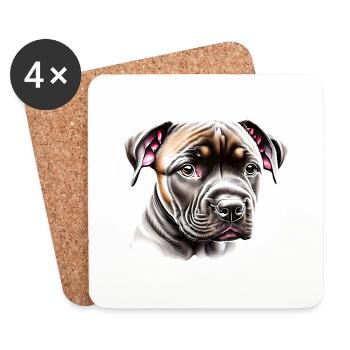 Staffordshire Bull Terrier Chien Propriétaires de chiens Chiens - Dessous de verre (lot de 4) - blanc - Devant