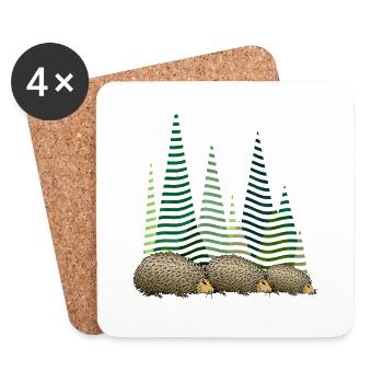Igel - Untersetzer (4er-Set) - Weiß - Vorne