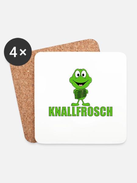 KNALLFROSCH - FROSCH - KNALLER - Untersetzer (4er-Set) - Weiß