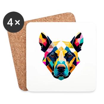 Dog Shepherd Dog Owner Dog Owner Dog Owner - Coasters (set of 4) - white - Front