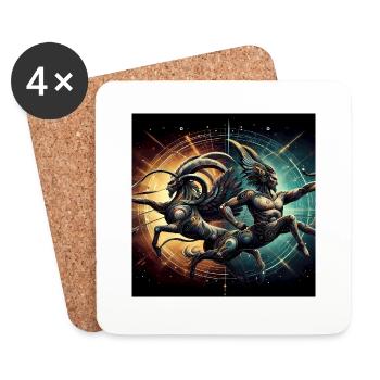 Fabelwesen Schütze, Zwilling, Ying Yang Centaur - Untersetzer (4er-Set) - Weiß - Vorne