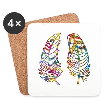 Stylo - Dessous de verre (lot de 4) - blanc - Devant