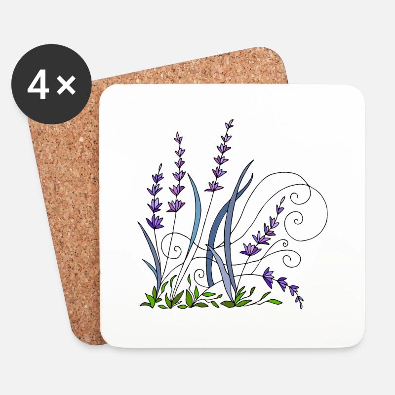 Lavender - Coasters (set of 4) - white