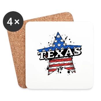Texas - USA - United States of America - Amerika - Coasters (set of 4) - white - Front