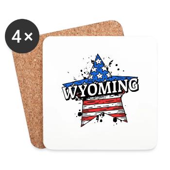 Wyoming - USA - United States of America - Amerika - Coasters (set of 4) - white - Front