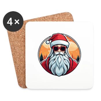 Santa Claus Christmas Illustration - Coasters (set of 4) - white - Front