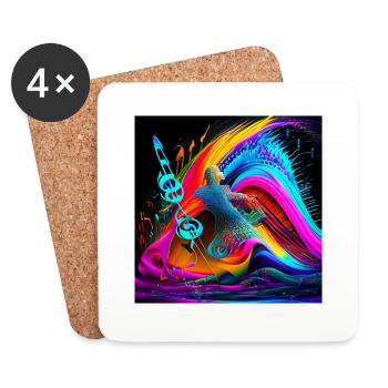 On the waves of music - Coasters (set of 4) - white - Front