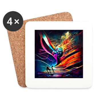 Conversion du son à l’image - Dessous de verre (lot de 4) - blanc - Devant