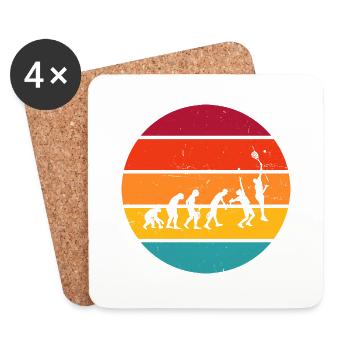 Paddle Racket Paddle Tennis Paddle Paddeltennis - Coasters (set of 4) - white - Front