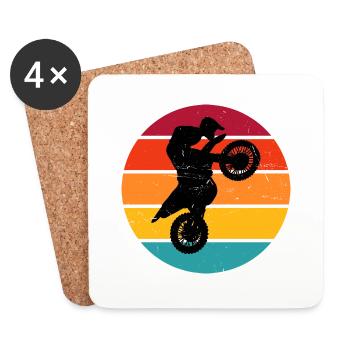 Men's Dirt Bike Women's Freestyle Motocross - Coasters (set of 4) - white - Front