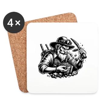 Cool bearded man - Coasters (set of 4) - white - Front