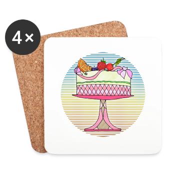 Kuchen - Untersetzer (4er-Set) - Weiß - Vorne