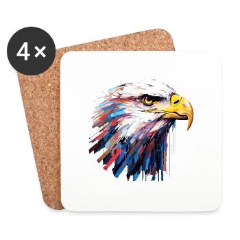 Adler Vogel Tier Natur Freiheit Wildtierwunder - Untersetzer (4er-Set) - Weiß - Vorne