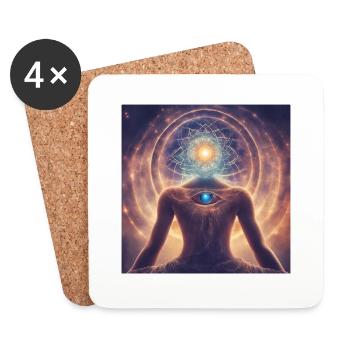 Space, Planets, Stars - Coasters (set of 4) - white - Front