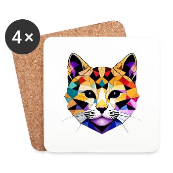 Domestic Cat, Cat, Pet, Cat Owner, Kitten - Coasters (set of 4) - white - Front
